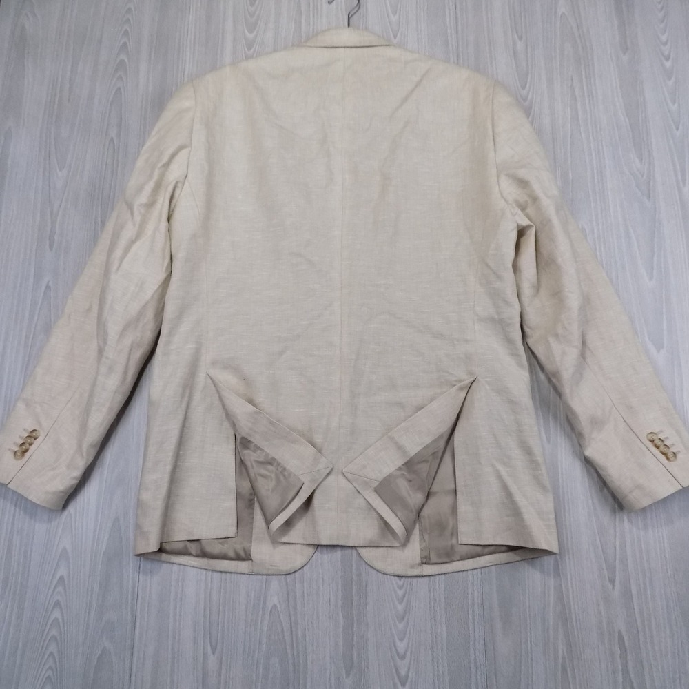 Abercrombie & Fitch Slim Fit Linen Suit Mens 44R 34x34 Beige Preppy EUC - Picture 9 of 16